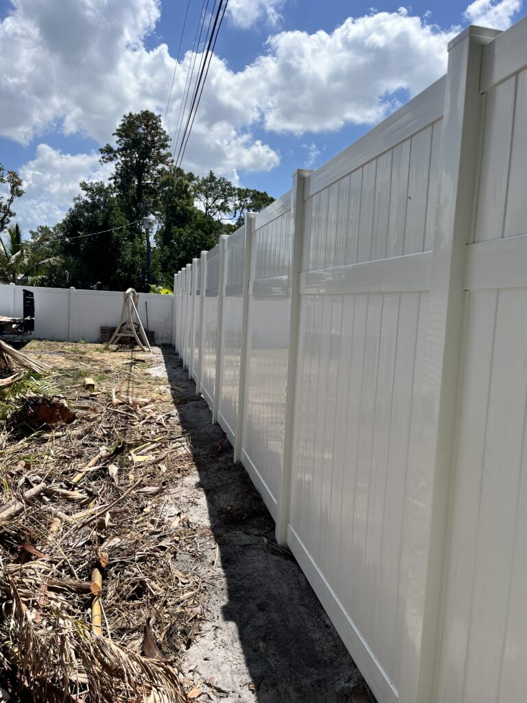White Vinyl Providing much wanted privacy.