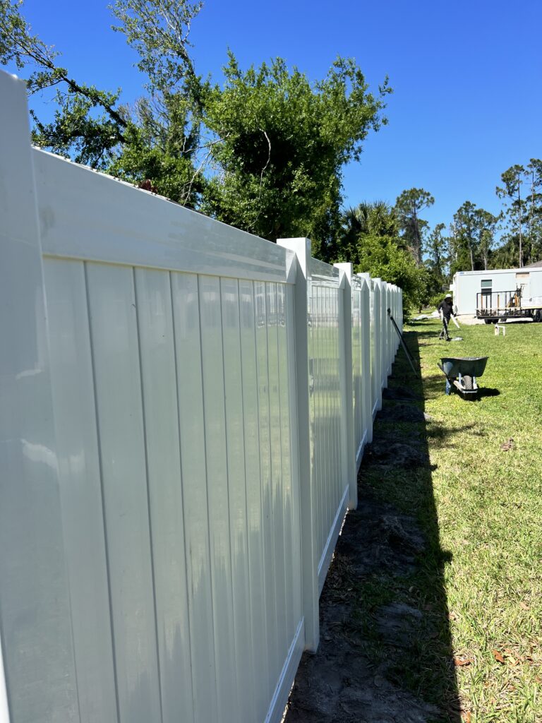White Vinyl Providing much wanted privacy.