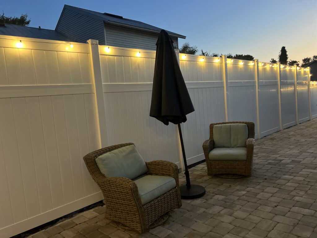 White Vinyl Providing much wanted privacy.