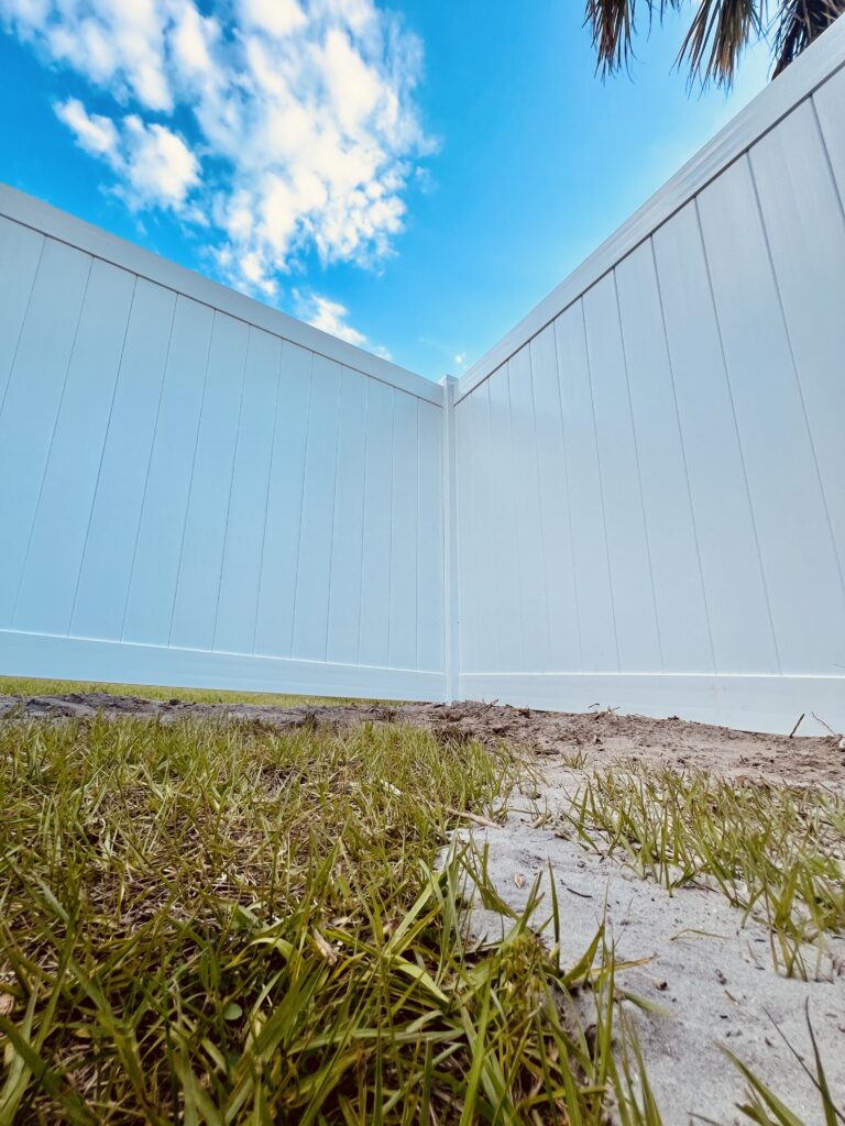 White Vinyl Providing much wanted privacy.